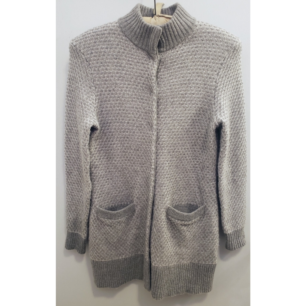 Brooks Brothers long snap front cardigan, small